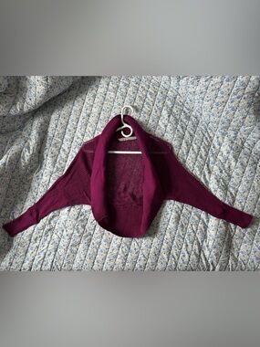 Athleta Burgundy Purple Knit Cardigan Sweater Size S